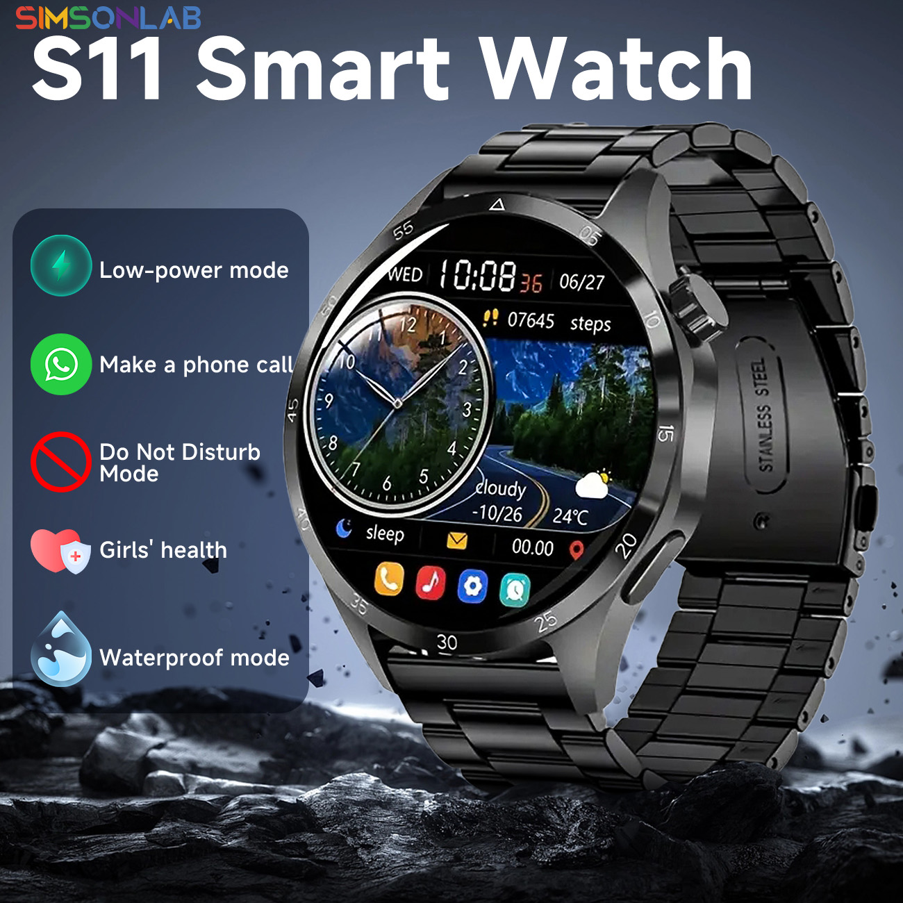 Smartwatch Health Watches For Women - New Smartwatch Android IOS 1.52'' Wristwatch