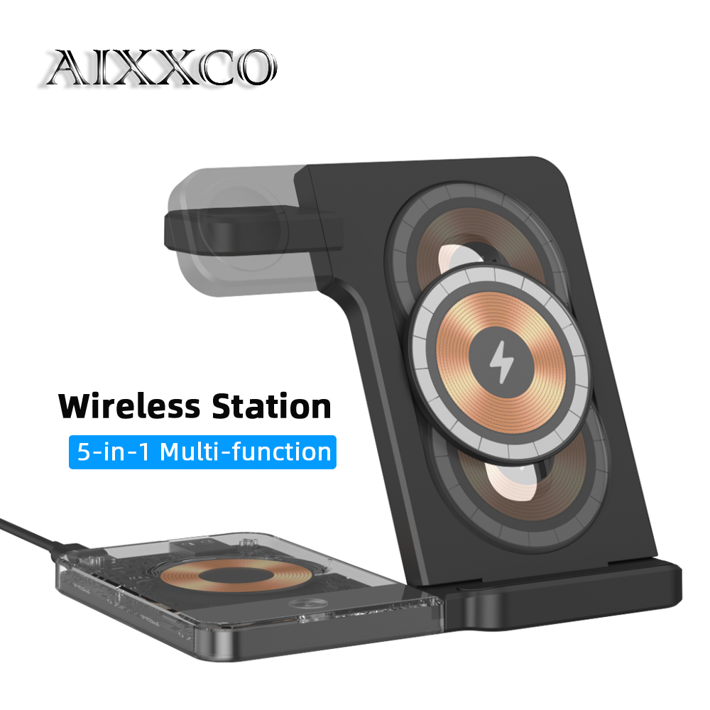 Smartwatch Watches Compatible With Iphone - AIXXCO Magnetic Wireless Charger Stand 5-in-1
