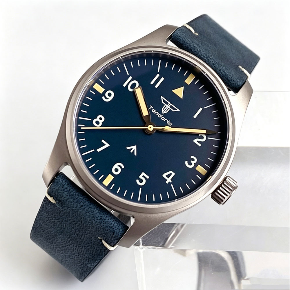 Vintage Digital Watch - New 39mm Titanium Pilot Watch Retro