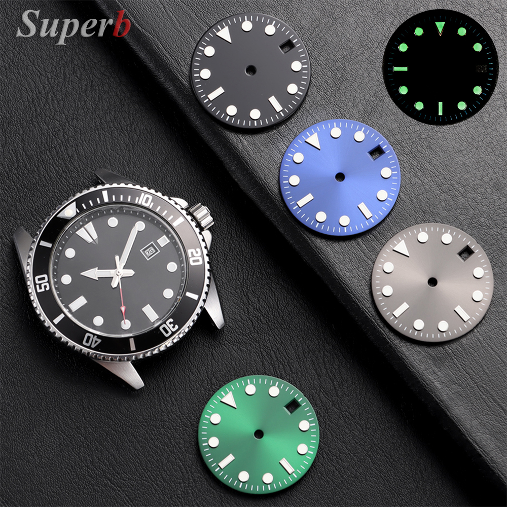 Luminous Dial Face - NH35 28.5mm Green Luminous S Dial