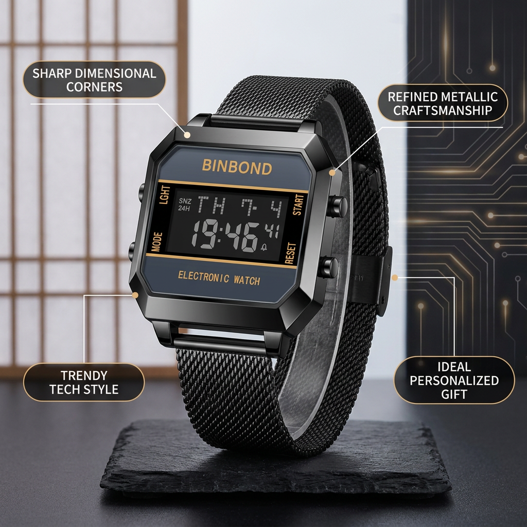 1pcs Trendy Square Electronic  - Vintage Digital Watch บทวิจารณ์และราคา