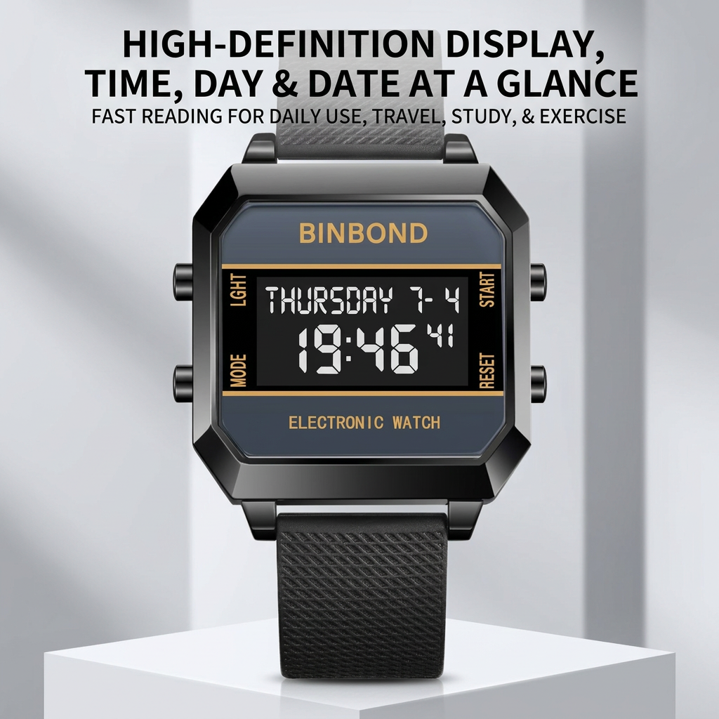 1pcs Trendy Square Electronic  - Vintage Digital Watch บทวิจารณ์และราคา