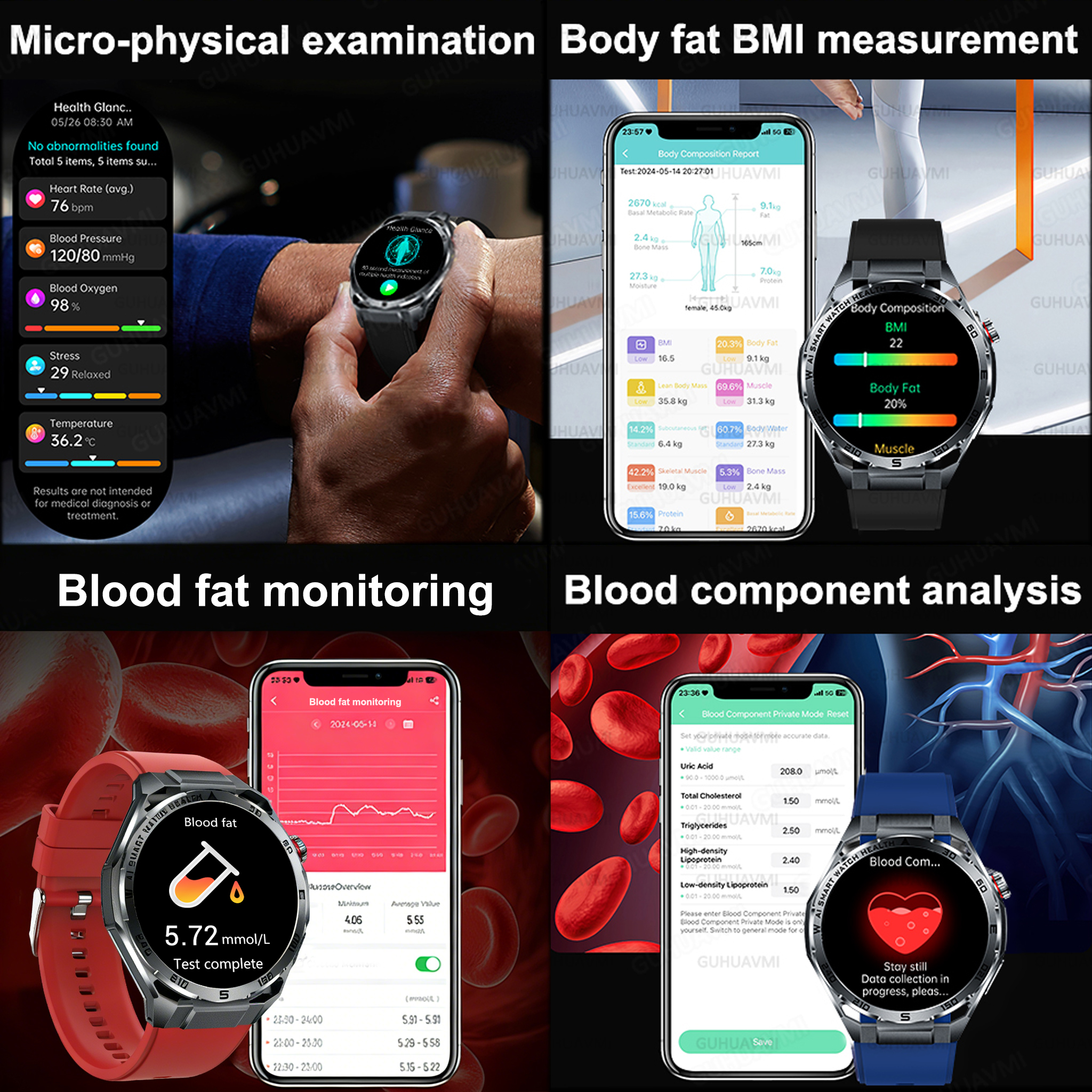 2026 New Body Fat AI Analysis  - Smartwatch Health Watches For Women บทวิจารณ์และราคา
