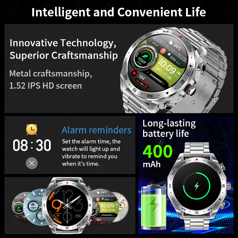 LIGE TWS Earbuds Bluetooth Hea - Smartwatch Noise Watches For Women บทวิจารณ์และราคา