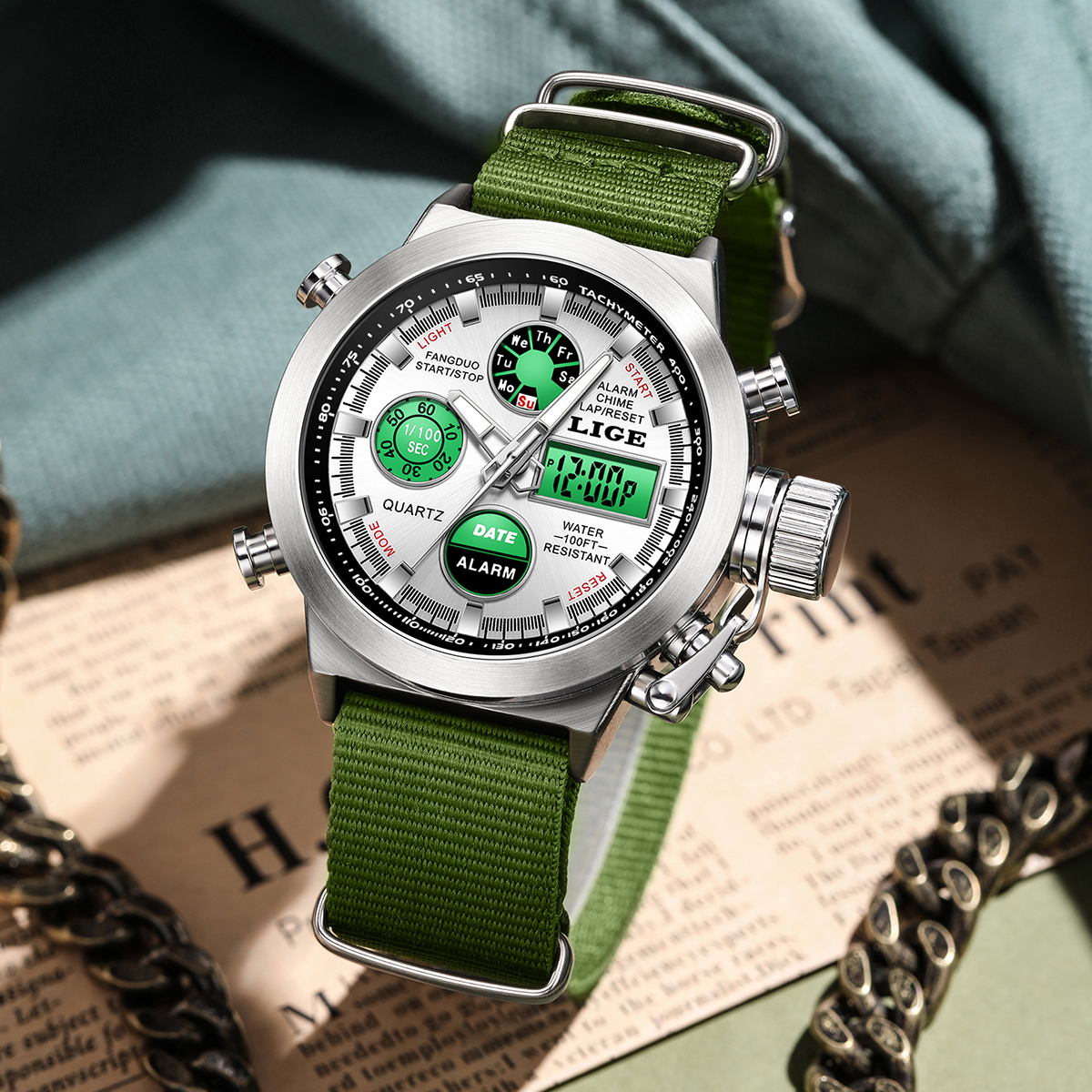 LIGE Men Big Brand Dual Time D - Smartwatch Branded Watches For Men บทวิจารณ์และราคา