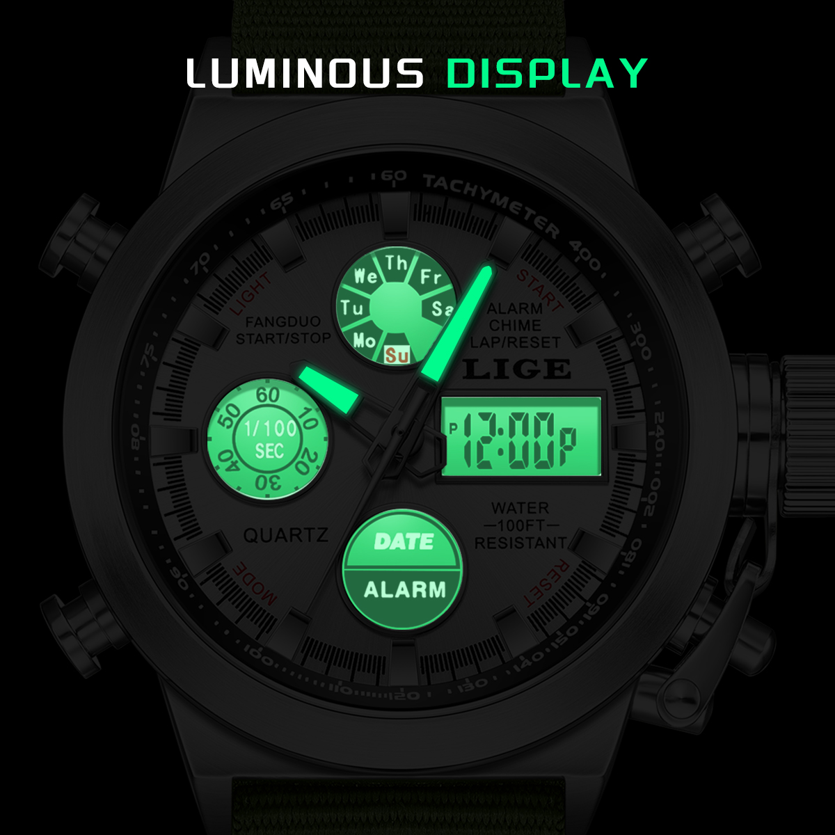 LIGE Men Big Brand Dual Time D - Smartwatch Branded Watches For Men บทวิจารณ์และราคา