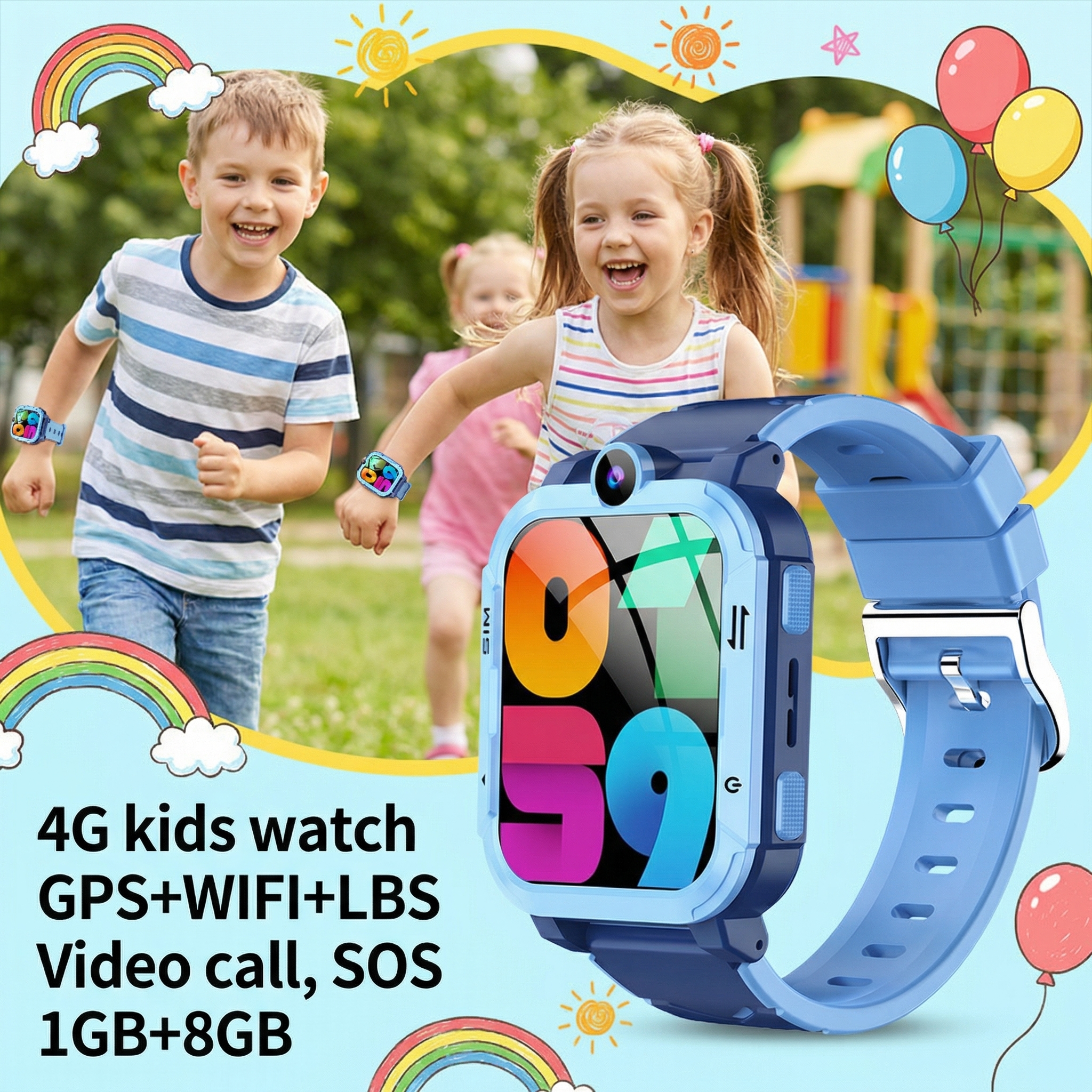 Children Smart Watch 4G GPS Wi - Smartwatch Watches Birthday Gift For Boys บทวิจารณ์และราคา