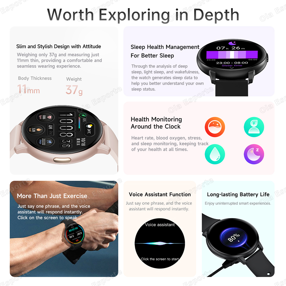 New Sports Smart Watch For Men - Smartwatch Health Watches For Women บทวิจารณ์และราคา