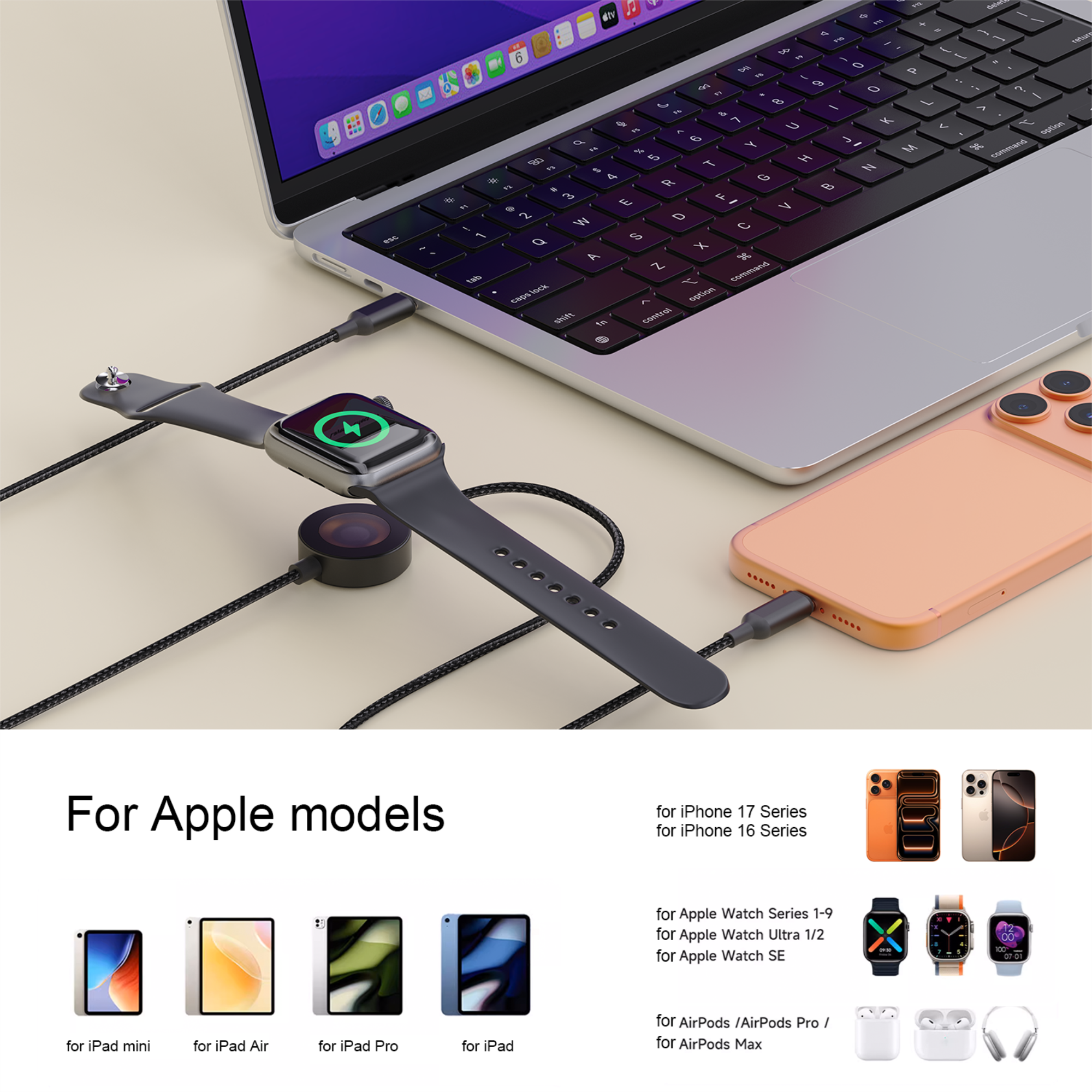 Bonola 2 in 1 Fast Watch Charg - Smartwatch Watches Compatible With Iphone บทวิจารณ์และราคา