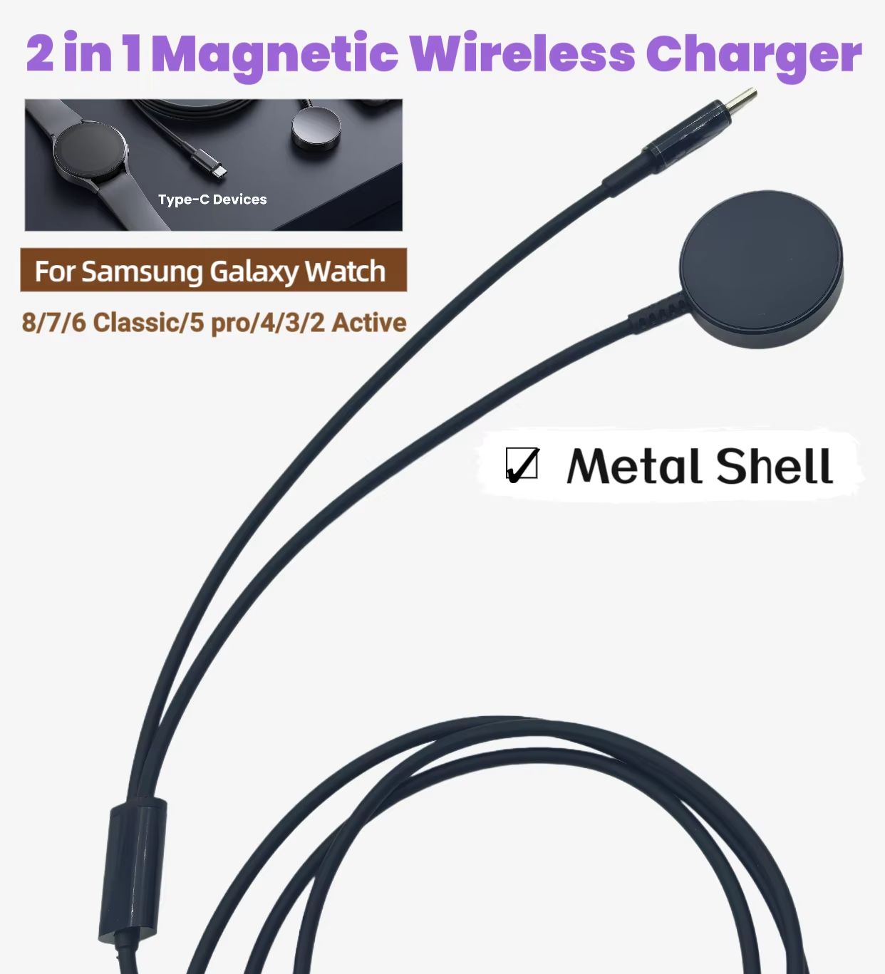 Type-C 2-in-1 Magnetic Wireles - Watches Smartwatch Samsung บทวิจารณ์และราคา