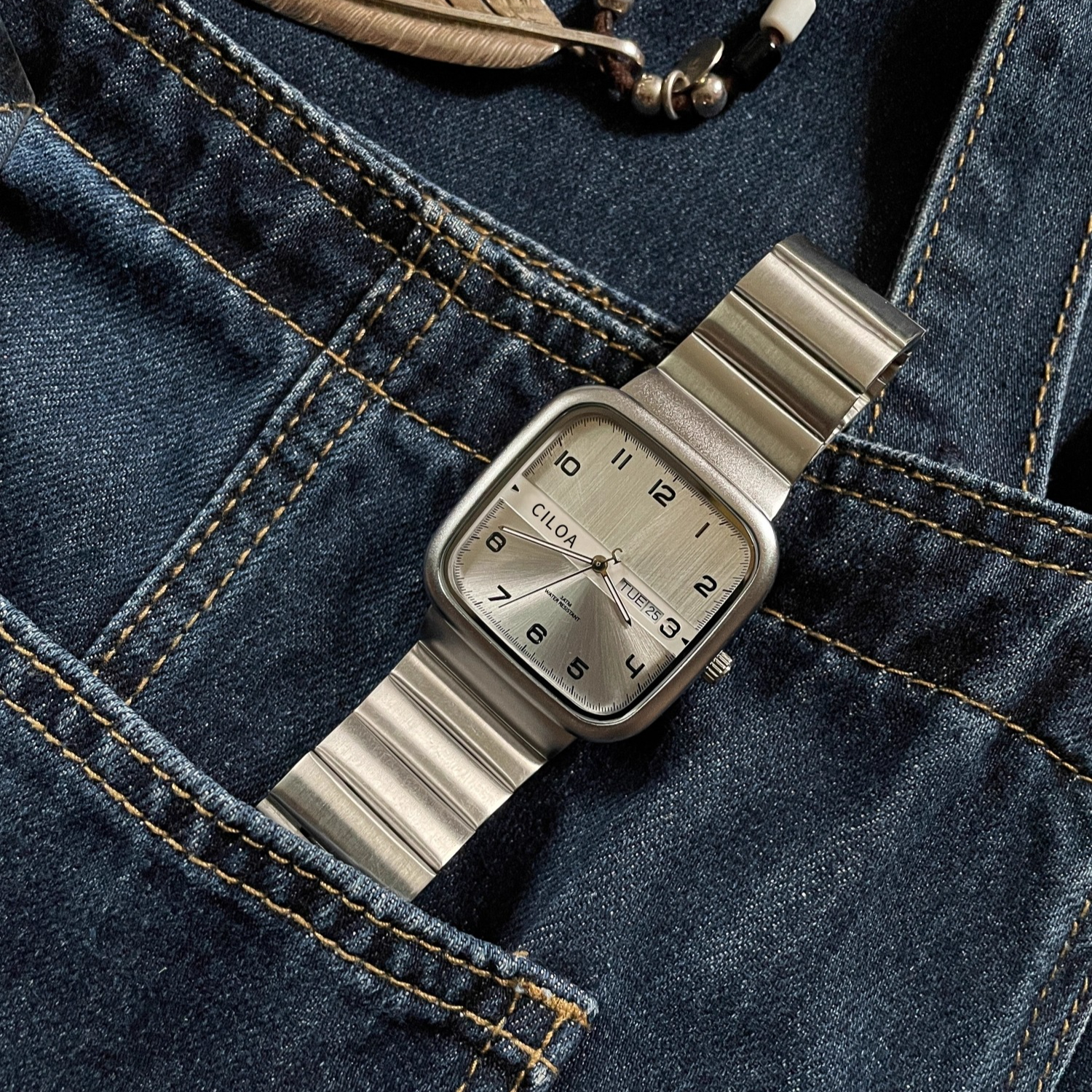 CILOA 2025 New Men's Square Qu - Vintage Digital Watch บทวิจารณ์และราคา