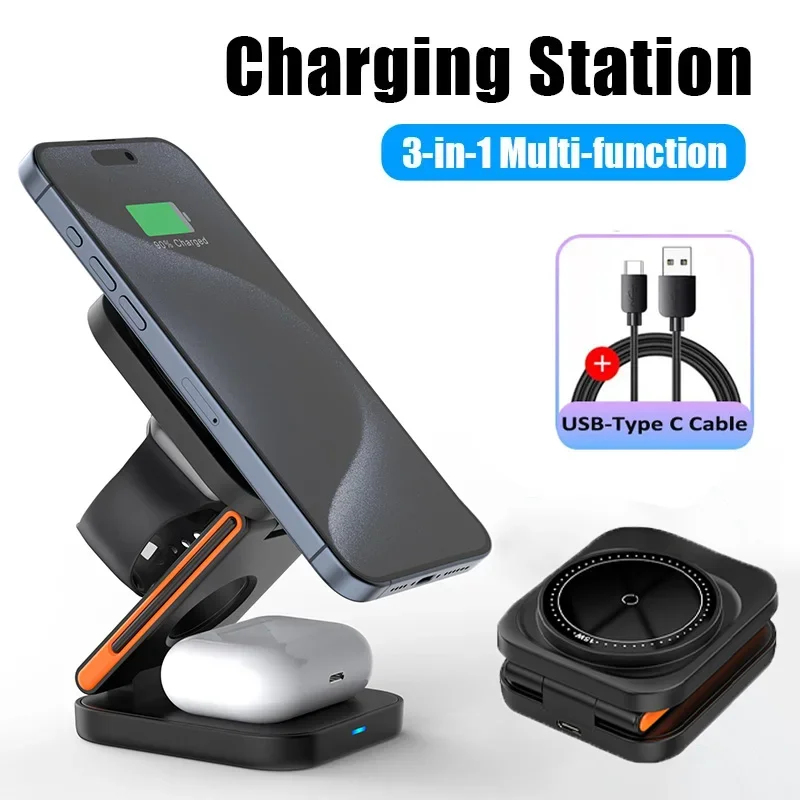 Fast Magnetic 3-in-1 Foldable  - Smartwatch Watches Compatible With Iphone บทวิจารณ์และราคา