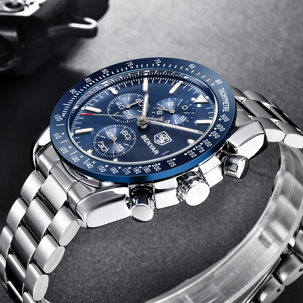 Men Watch BENYAR Top Brand Lux - Smartwatch Branded Watches For Men บทวิจารณ์และราคา