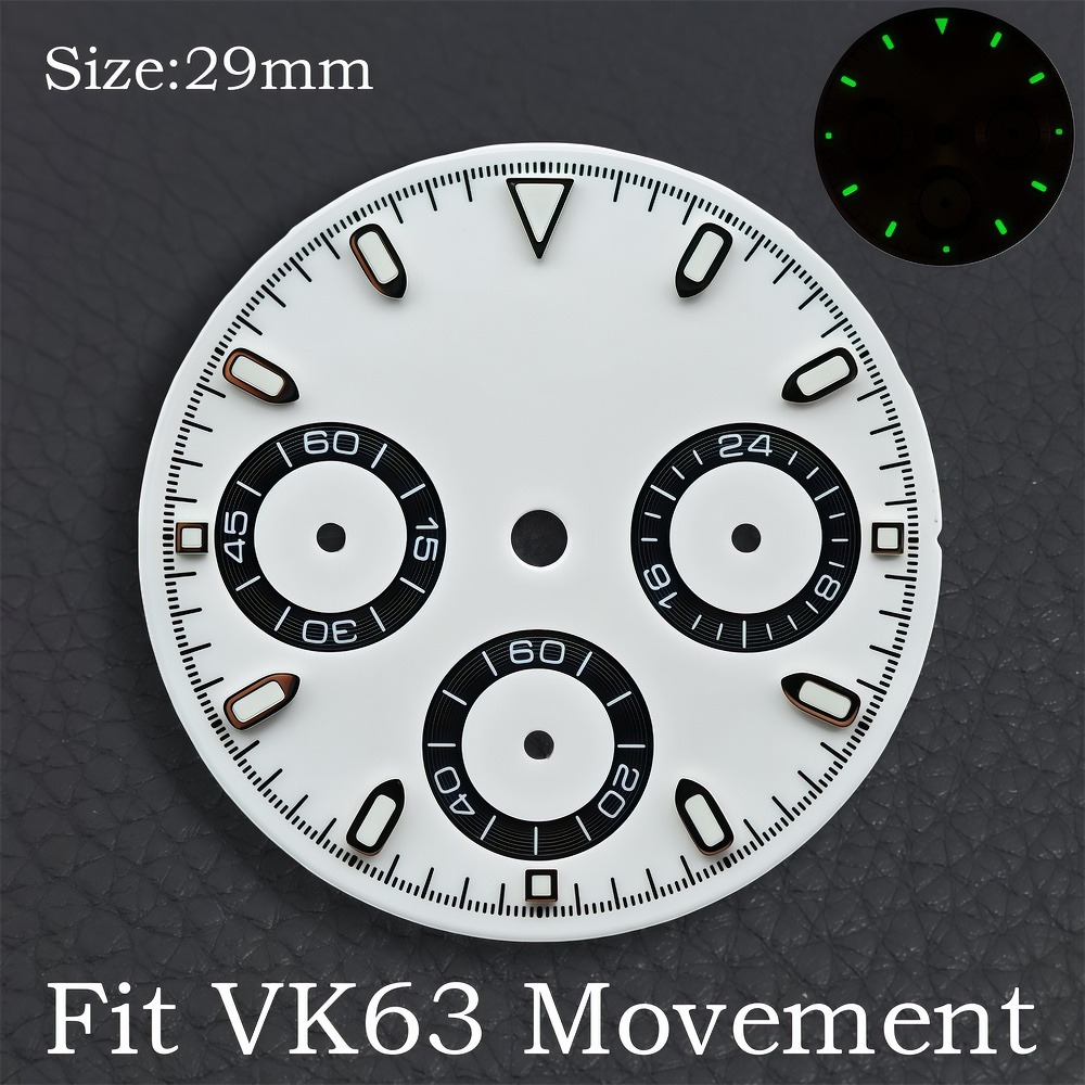 VK63 29mm Dial Watch Hands Gre - Luminous Dial Face บทวิจารณ์และราคา