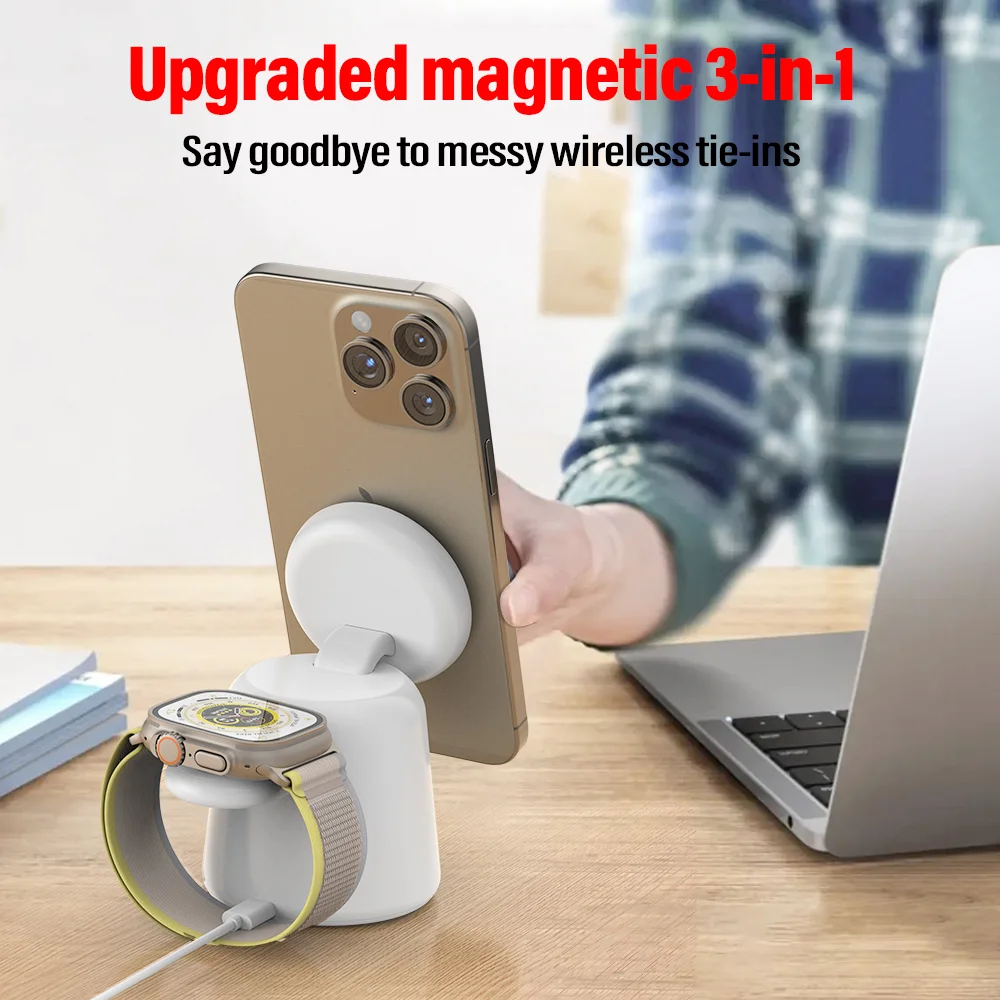 3 in 1 Magnetic Wireless Charg - Smartwatch Watches Compatible With Iphone บทวิจารณ์และราคา