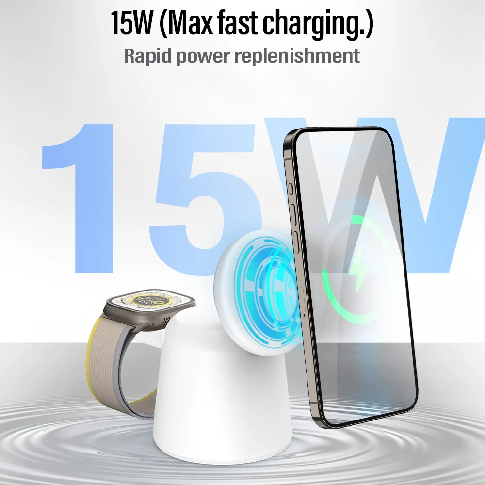 3 in 1 Magnetic Wireless Charg - Smartwatch Watches Compatible With Iphone บทวิจารณ์และราคา