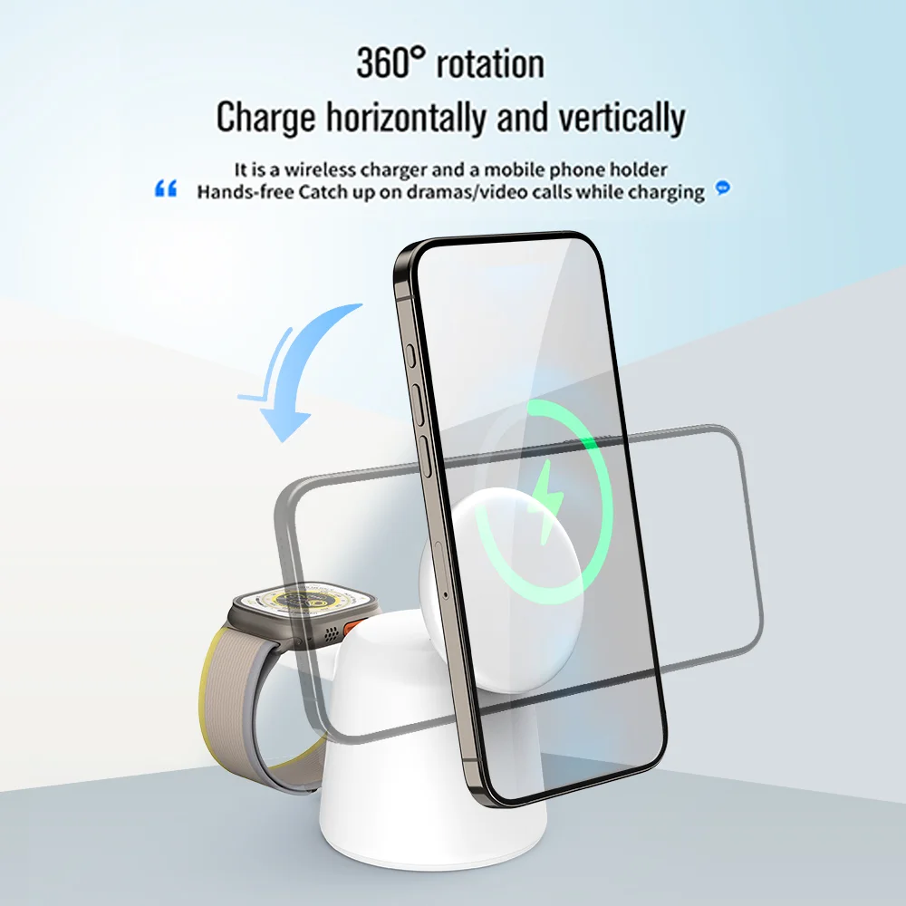 3 in 1 Magnetic Wireless Charg - Smartwatch Watches Compatible With Iphone บทวิจารณ์และราคา