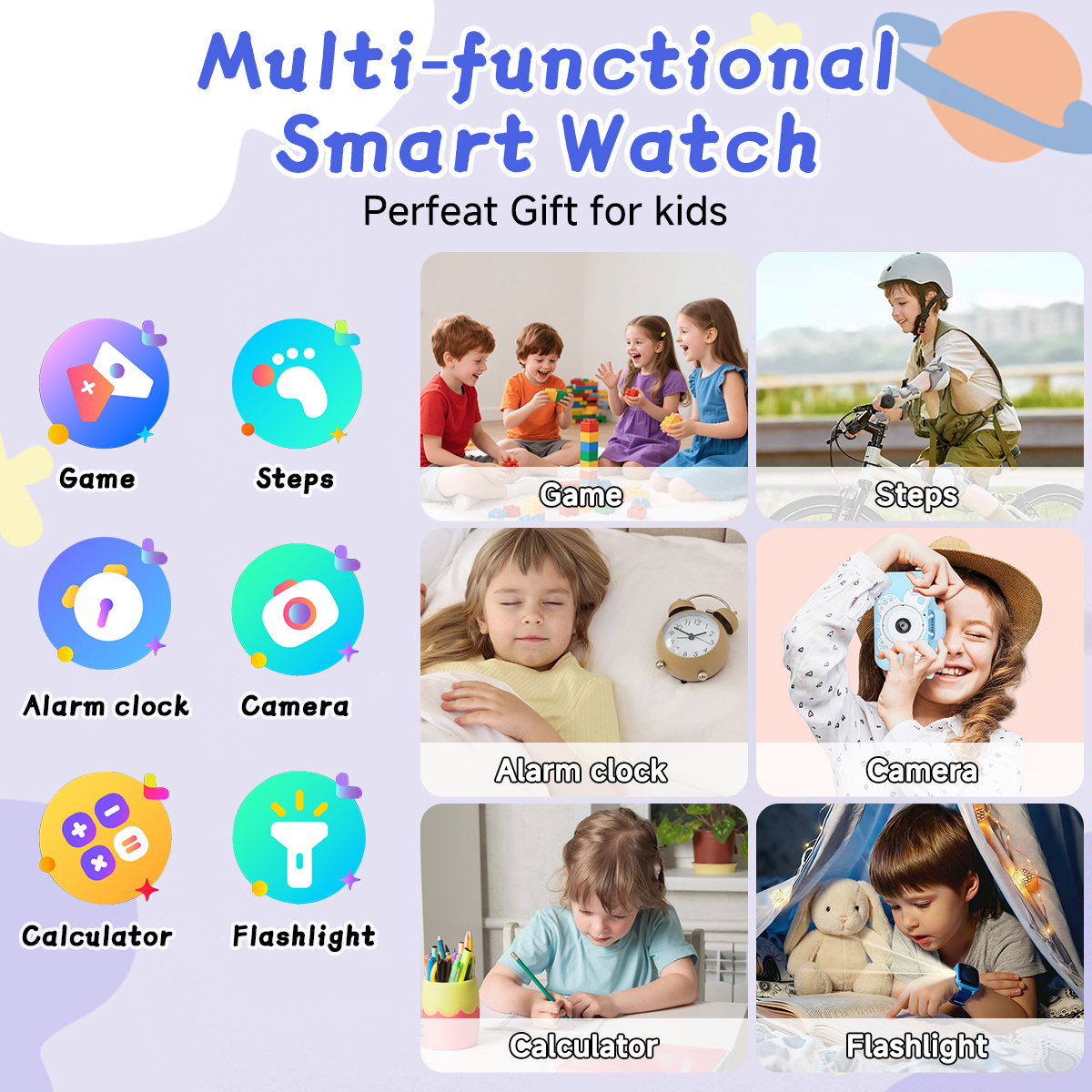 Kids Smartwatch HD Camera Vide - Smartwatch Watches Birthday Gift For Boys บทวิจารณ์และราคา