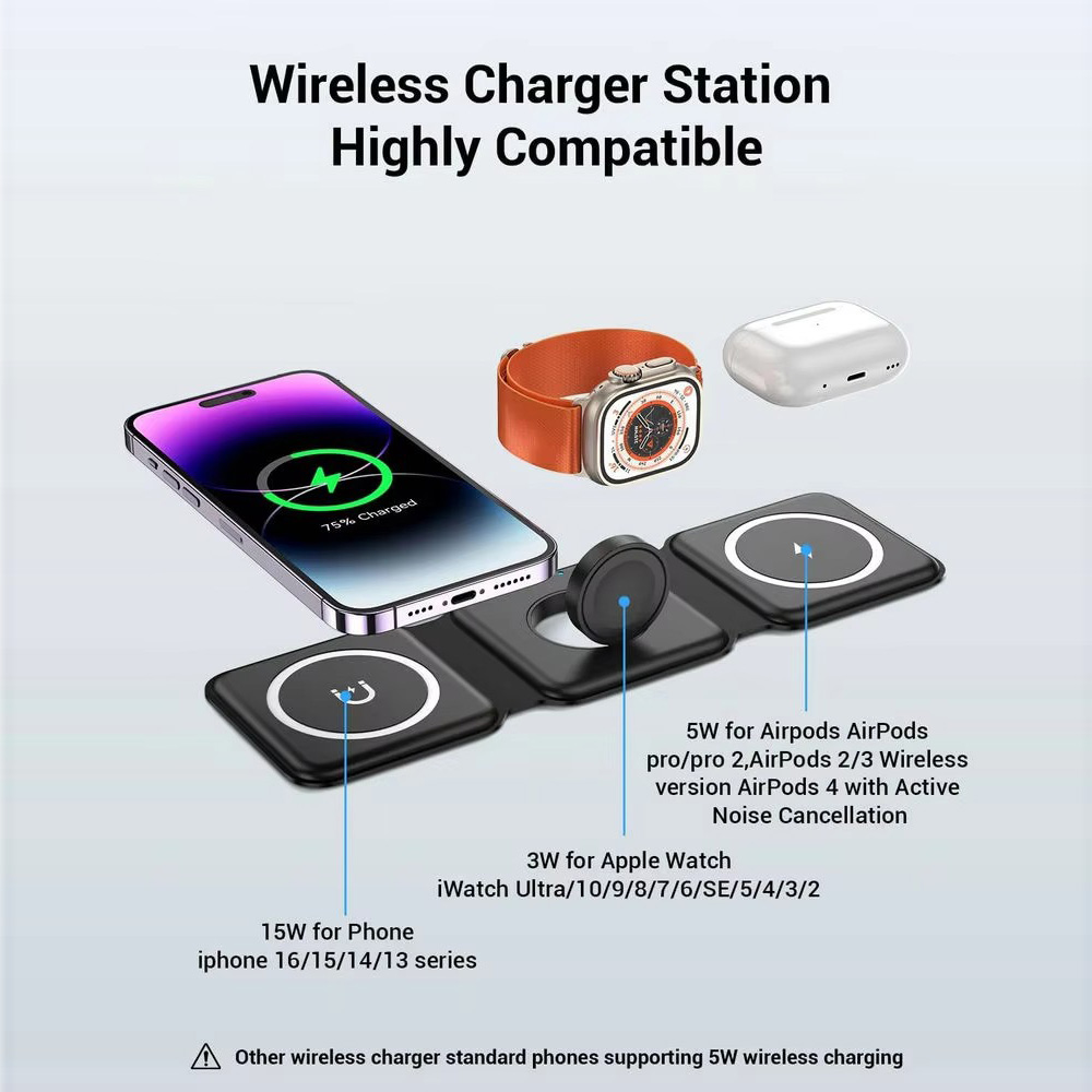 3-in-1 Magnetic Folding Wirele - Smartwatch Watches Compatible With Iphone บทวิจารณ์และราคา