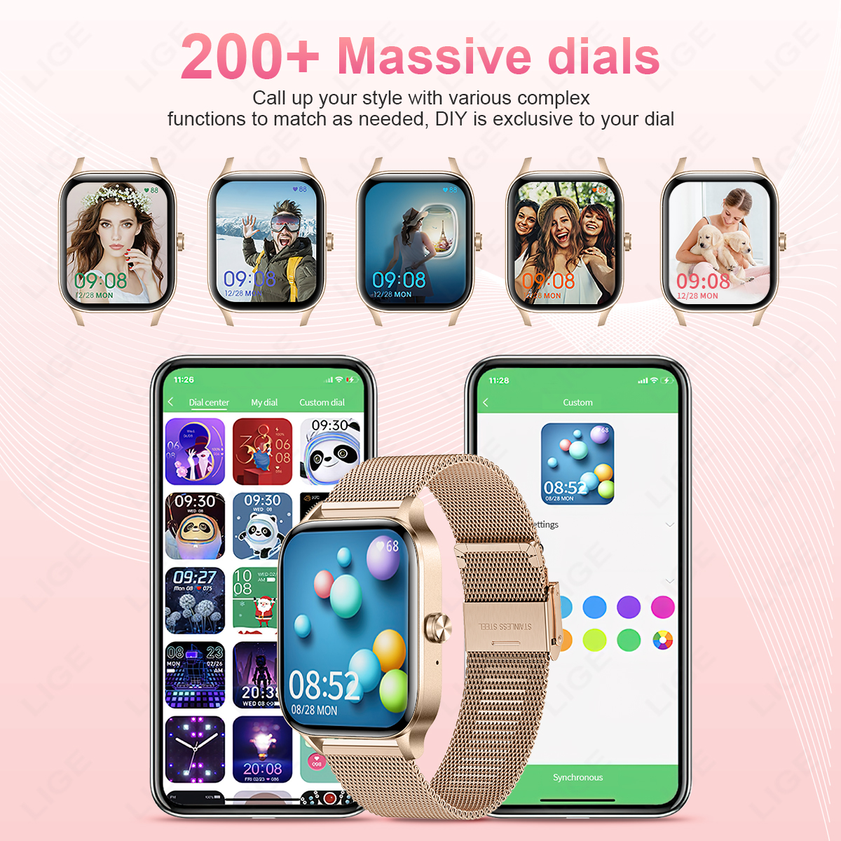 LIGE Fashion Smart Watch Women - Smartwatch Watches With Bluetooth บทวิจารณ์และราคา