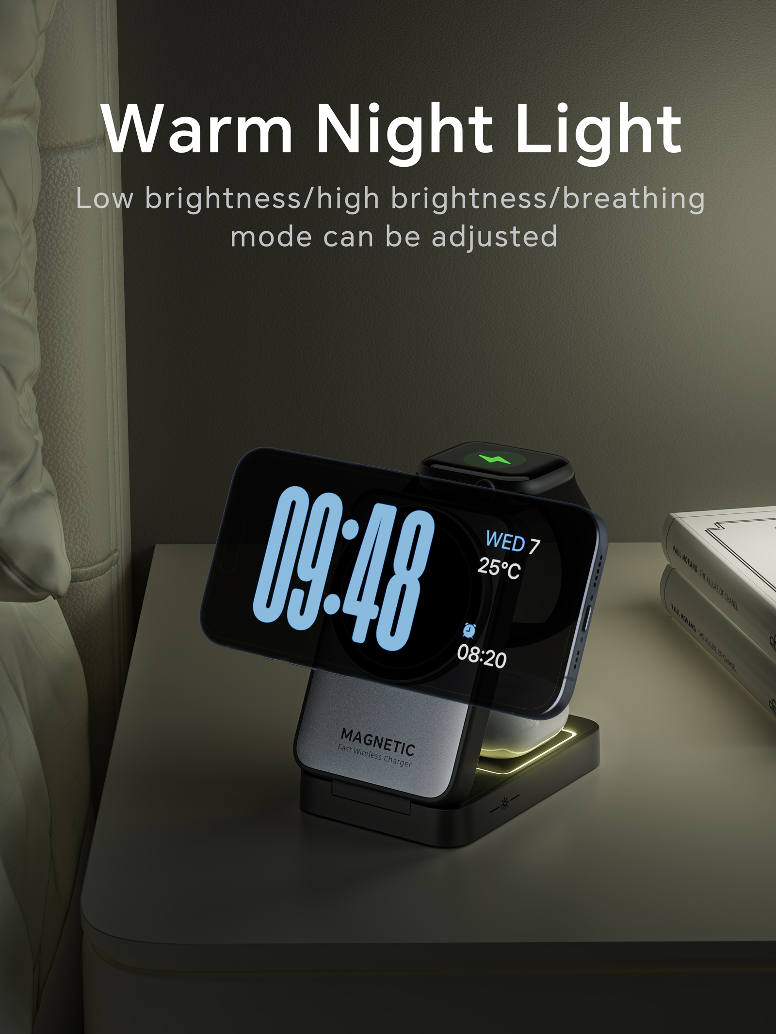 Folding 3 in 1 Magnetic Wirele - Smartwatch Watches Compatible With Iphone บทวิจารณ์และราคา