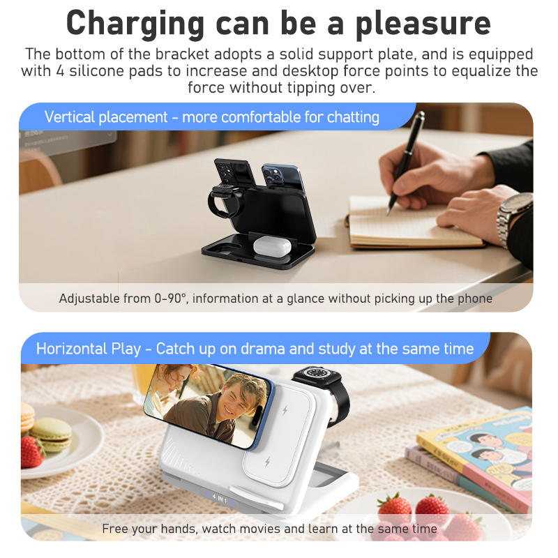 4 in 1 Dual Phone Wireless Cha - Smartwatch Watches Compatible With Iphone บทวิจารณ์และราคา
