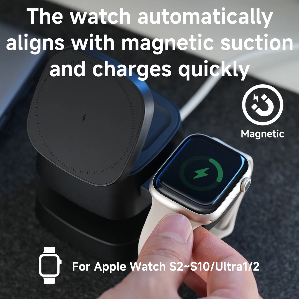 Magnetic 3 in 1 Wireless Charg - Smartwatch Watches Compatible With Iphone บทวิจารณ์และราคา