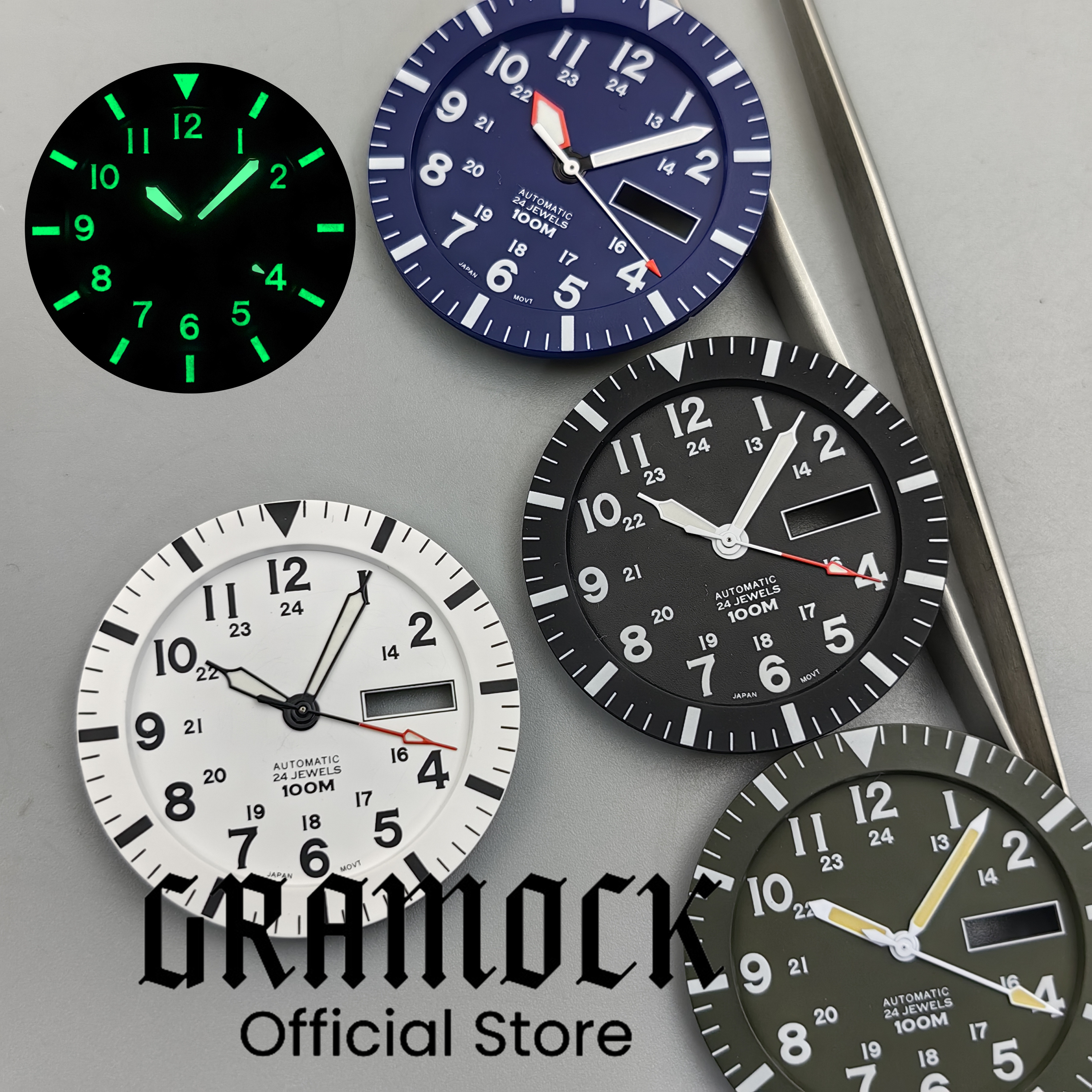 Gramock Vintage NH36 Face 34.3 - Luminous Dial Face บทวิจารณ์และราคา