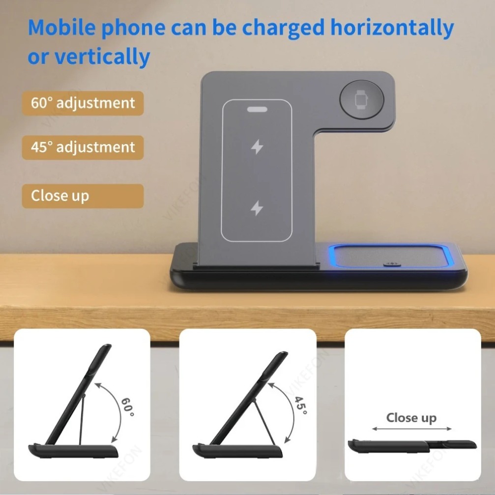 Foldable 3 in 1 Wireless Charg - Smartwatch Watches Compatible With Iphone บทวิจารณ์และราคา