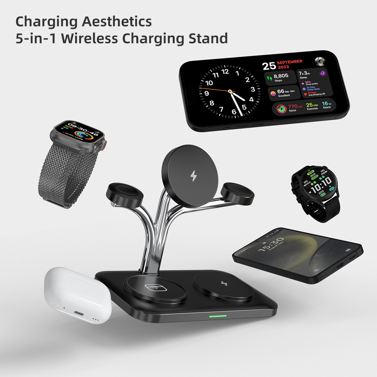 5 IN 1 Magnetic Wireless Charg - Smartwatch Watches Compatible With Iphone บทวิจารณ์และราคา