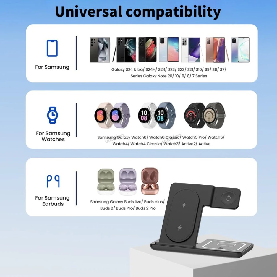 3 In 1 Foldable Wireless Charg - Smartwatch Watches Compatible With Iphone บทวิจารณ์และราคา