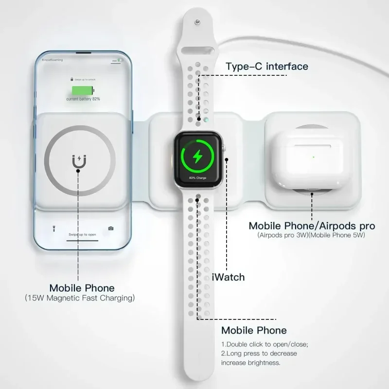 3 in 1 Portable Magnetic Wirel - Watches Smartwatch Samsung บทวิจารณ์และราคา